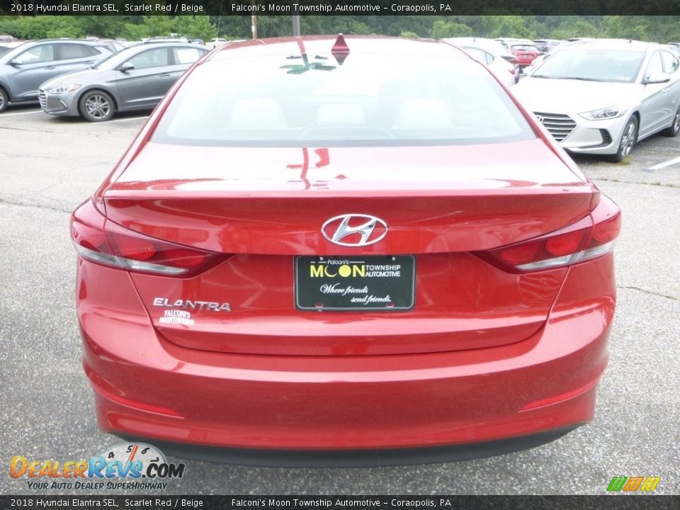2018 Hyundai Elantra SEL Scarlet Red / Beige Photo #7