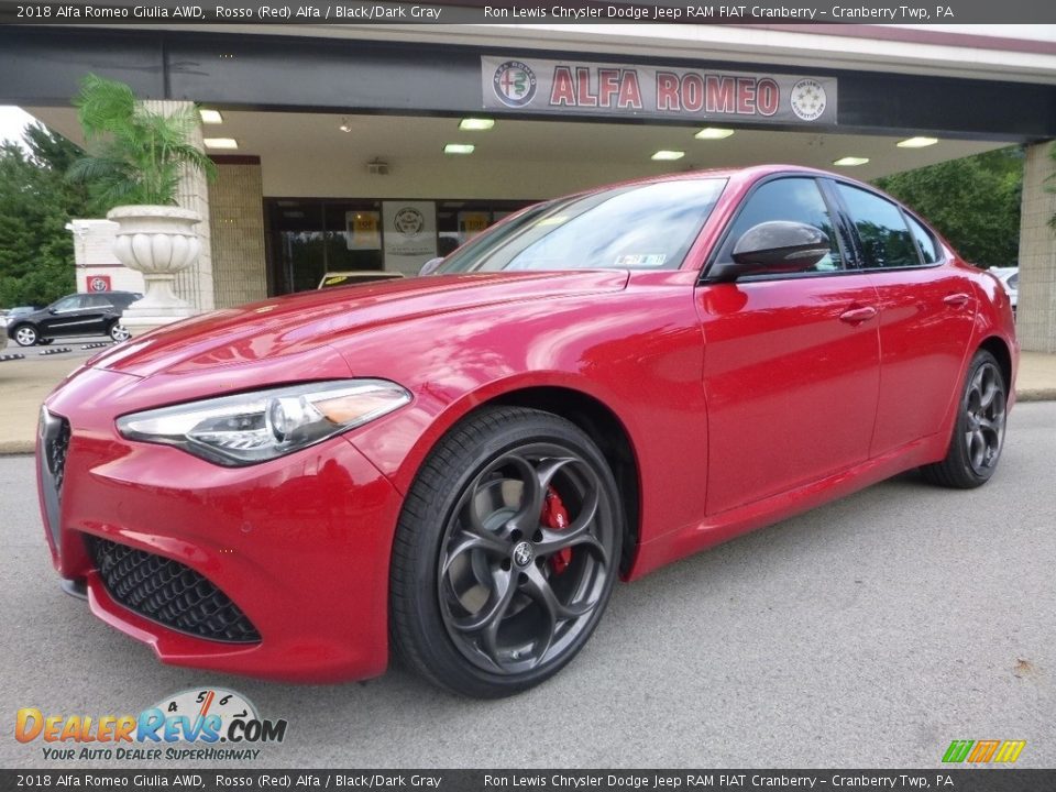 2018 Alfa Romeo Giulia AWD Rosso (Red) Alfa / Black/Dark Gray Photo #2