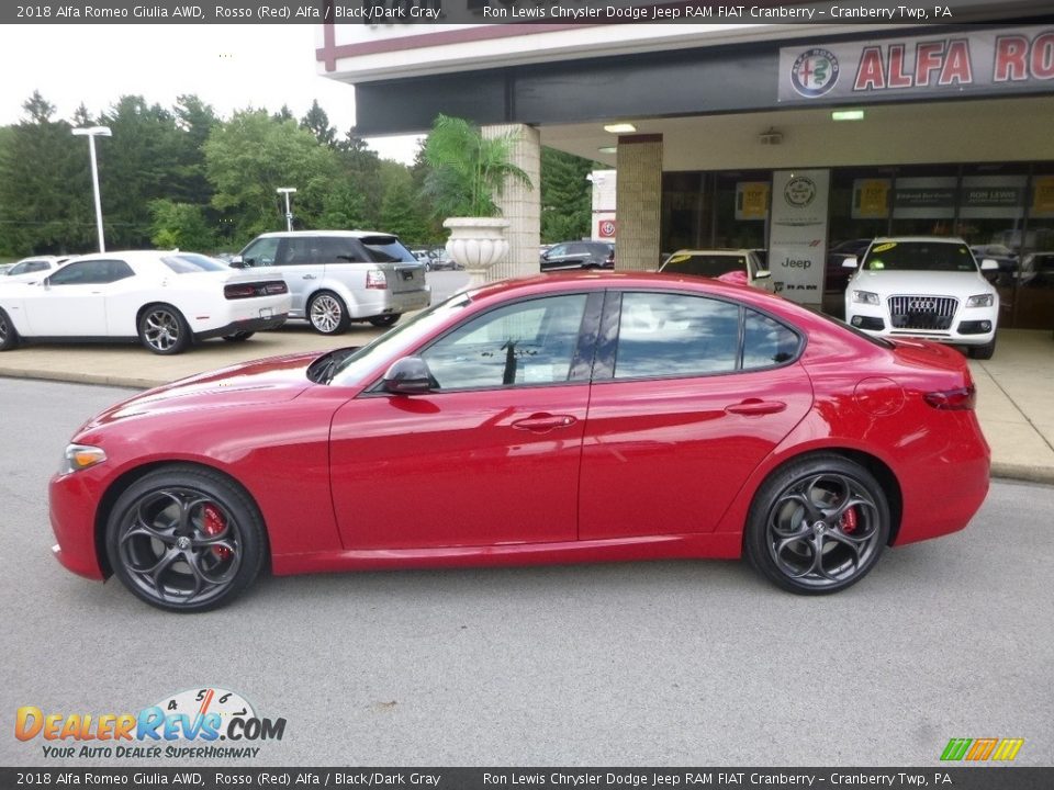2018 Alfa Romeo Giulia AWD Rosso (Red) Alfa / Black/Dark Gray Photo #4