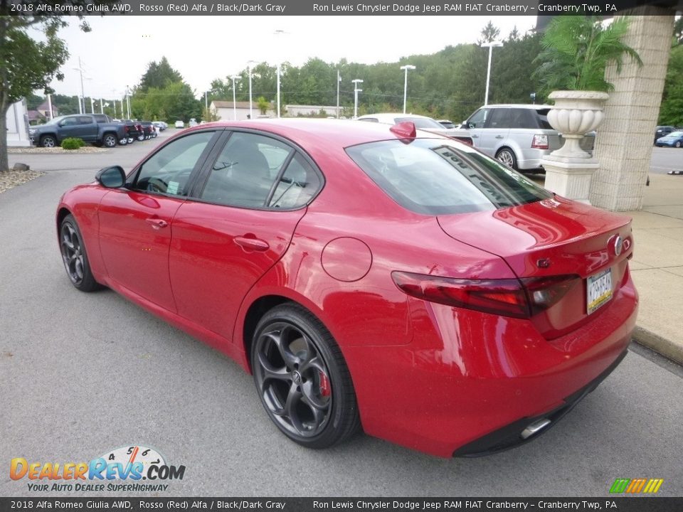 2018 Alfa Romeo Giulia AWD Rosso (Red) Alfa / Black/Dark Gray Photo #5