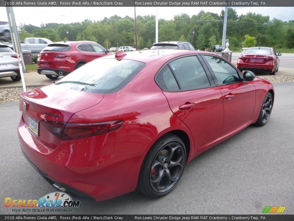 2018 Alfa Romeo Giulia AWD Rosso (Red) Alfa / Black/Dark Gray Photo #8