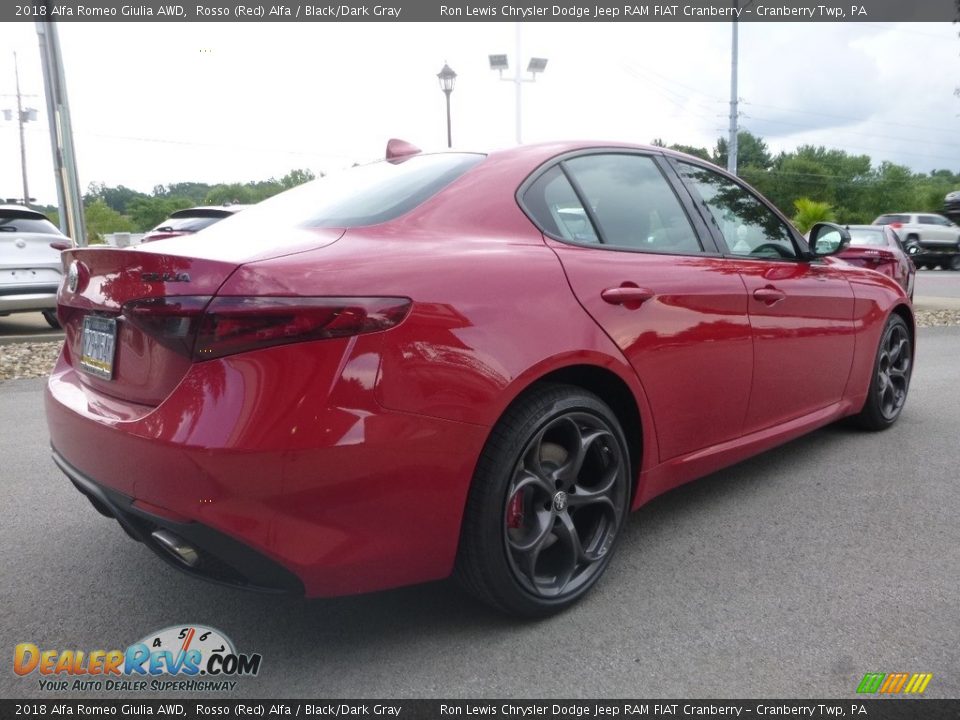 2018 Alfa Romeo Giulia AWD Rosso (Red) Alfa / Black/Dark Gray Photo #9