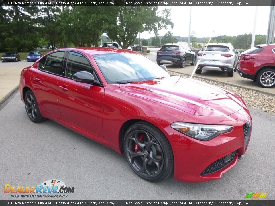 2018 Alfa Romeo Giulia AWD Rosso (Red) Alfa / Black/Dark Gray Photo #11