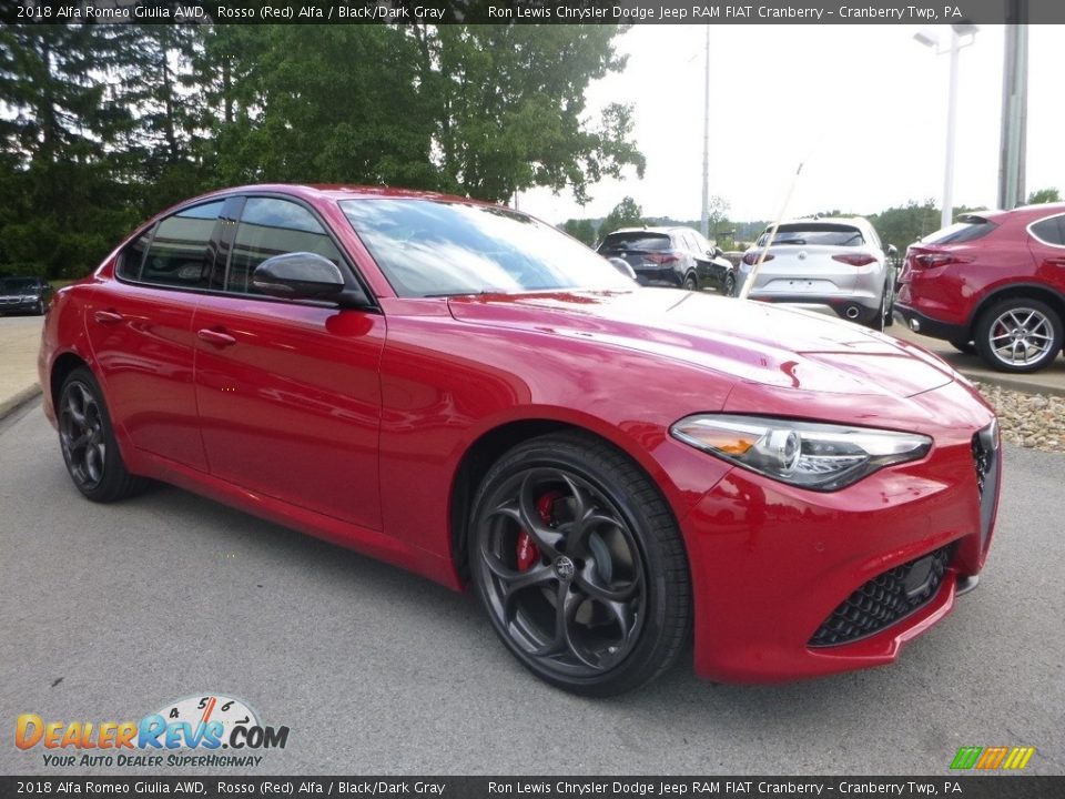 2018 Alfa Romeo Giulia AWD Rosso (Red) Alfa / Black/Dark Gray Photo #12