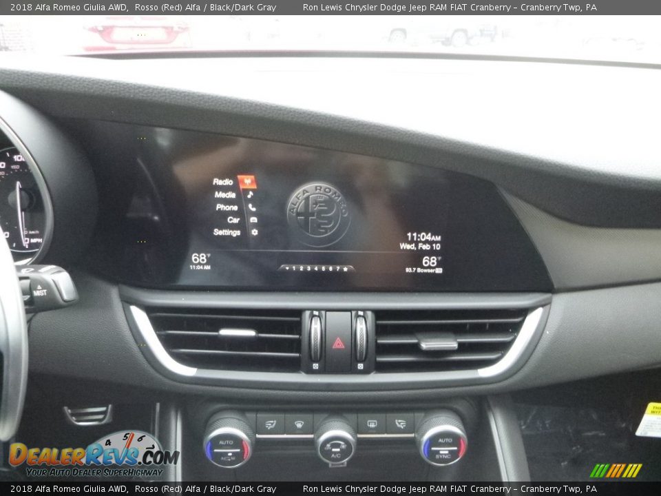 2018 Alfa Romeo Giulia AWD Rosso (Red) Alfa / Black/Dark Gray Photo #23