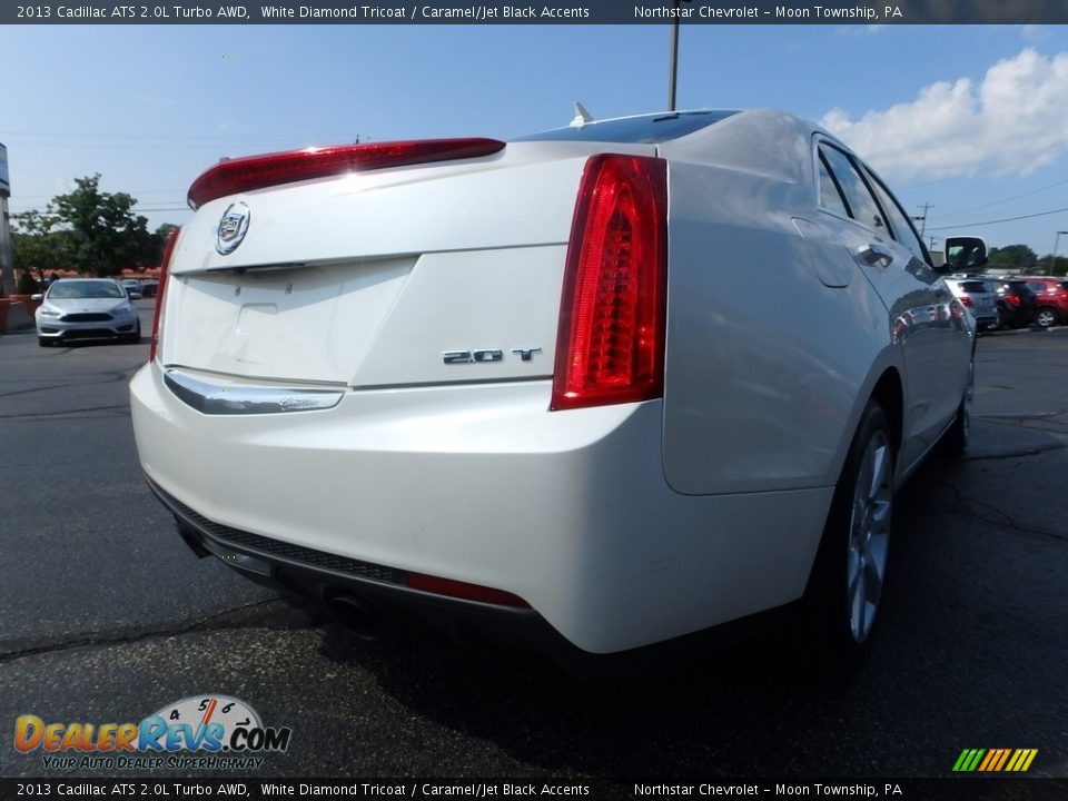 2013 Cadillac ATS 2.0L Turbo AWD White Diamond Tricoat / Caramel/Jet Black Accents Photo #8