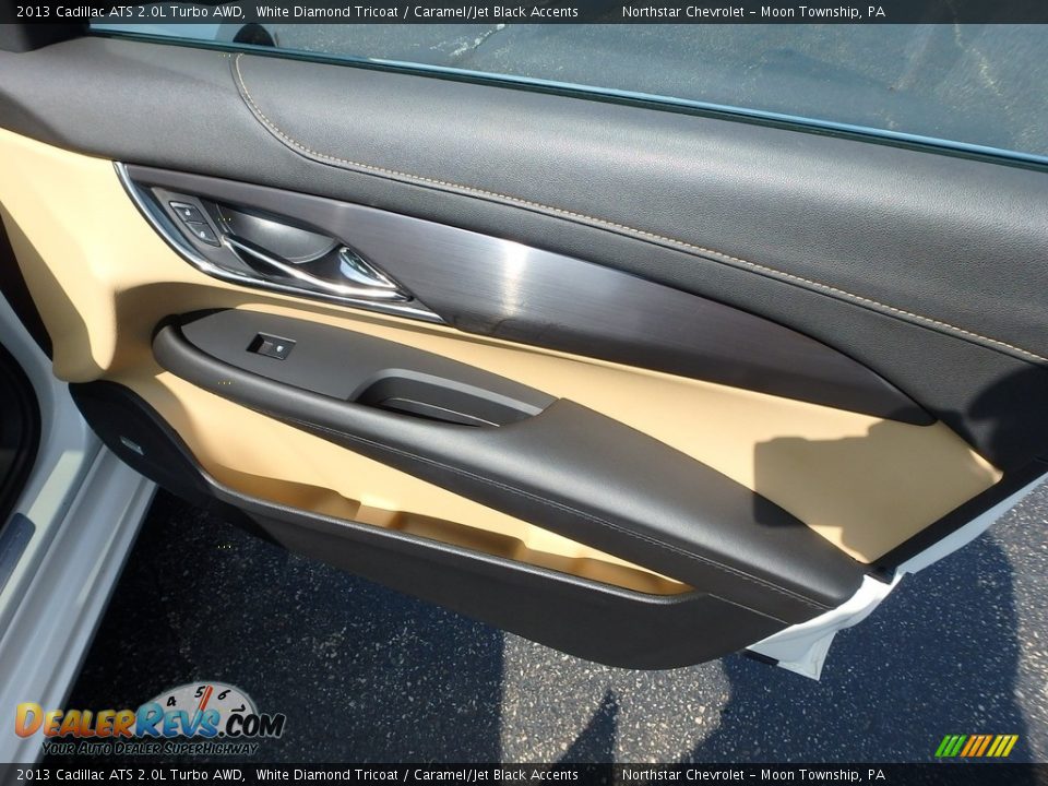2013 Cadillac ATS 2.0L Turbo AWD White Diamond Tricoat / Caramel/Jet Black Accents Photo #18