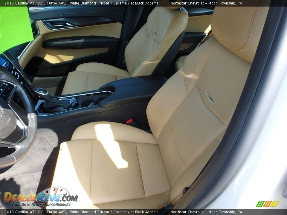 2013 Cadillac ATS 2.0L Turbo AWD White Diamond Tricoat / Caramel/Jet Black Accents Photo #19