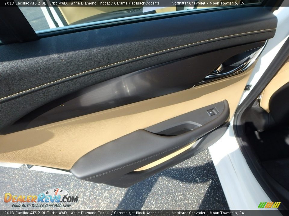 2013 Cadillac ATS 2.0L Turbo AWD White Diamond Tricoat / Caramel/Jet Black Accents Photo #22