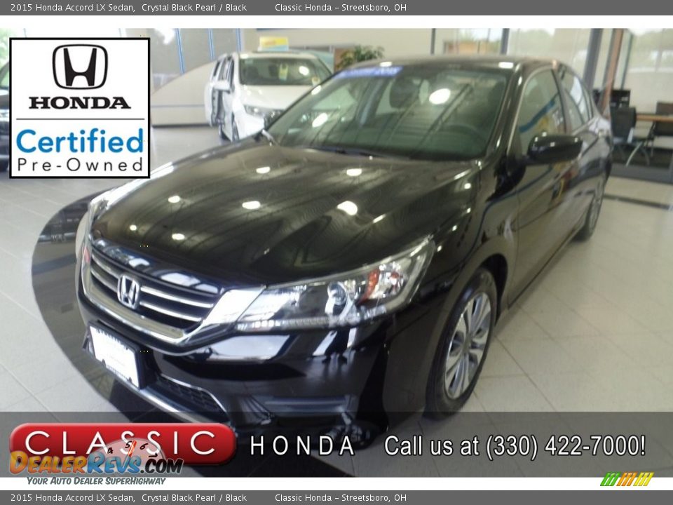 2015 Honda Accord LX Sedan Crystal Black Pearl / Black Photo #1