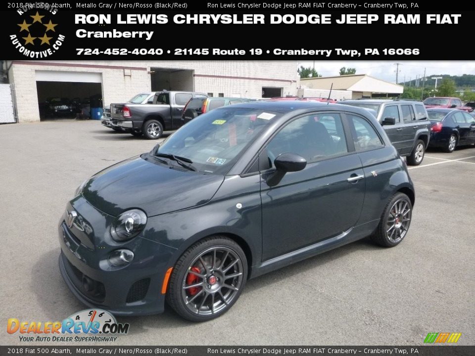 2018 Fiat 500 Abarth Metallo Gray / Nero/Rosso (Black/Red) Photo #1