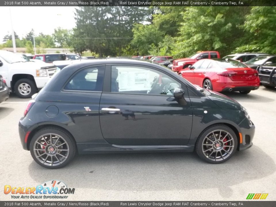 2018 Fiat 500 Abarth Metallo Gray / Nero/Rosso (Black/Red) Photo #6