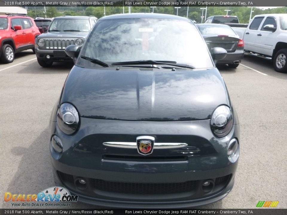 2018 Fiat 500 Abarth Metallo Gray / Nero/Rosso (Black/Red) Photo #8