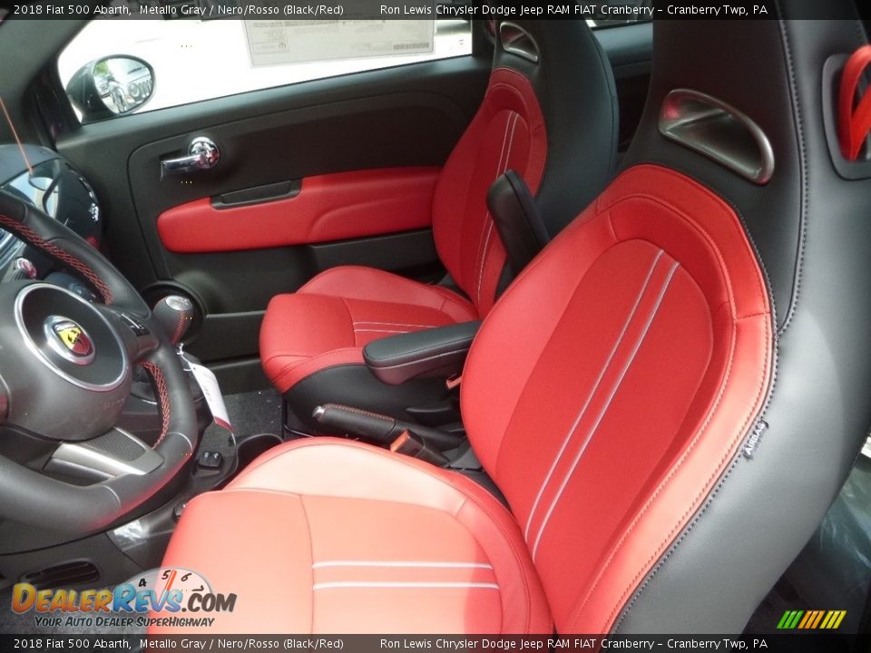 Nero/Rosso (Black/Red) Interior - 2018 Fiat 500 Abarth Photo #14