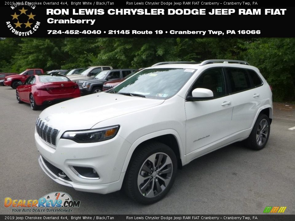 2019 Jeep Cherokee Overland 4x4 Bright White / Black/Tan Photo #1