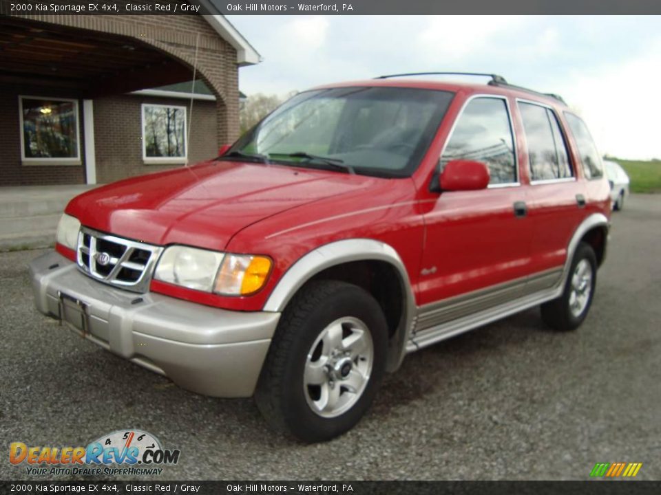 2000 Kia Sportage EX 4x4 Classic Red / Gray Photo #2 ...