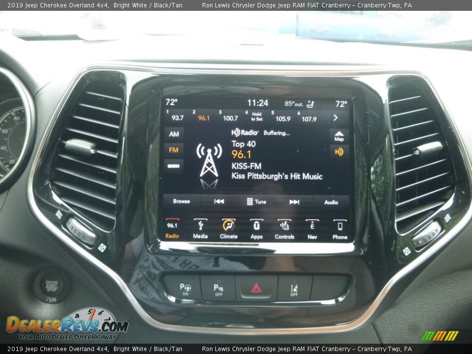 2019 Jeep Cherokee Overland 4x4 Bright White / Black/Tan Photo #17