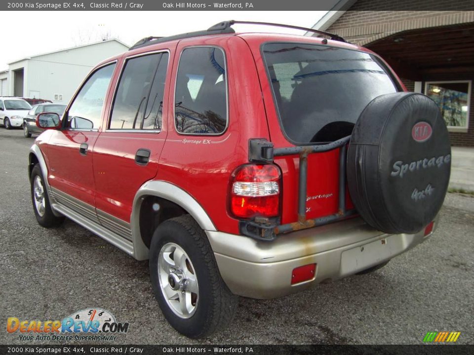 2000 Kia Sportage EX 4x4 Classic Red / Gray Photo #3