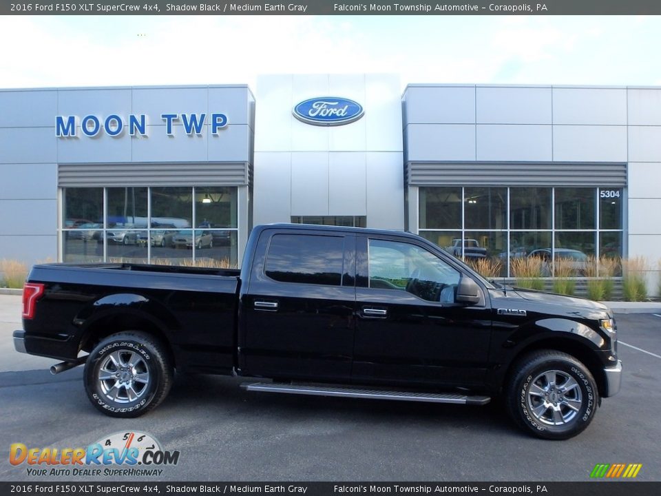 2016 Ford F150 XLT SuperCrew 4x4 Shadow Black / Medium Earth Gray Photo #1