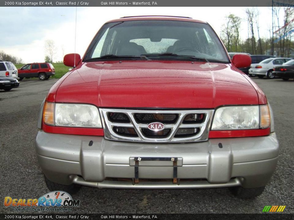 2000 Kia Sportage EX 4x4 Classic Red / Gray Photo #4