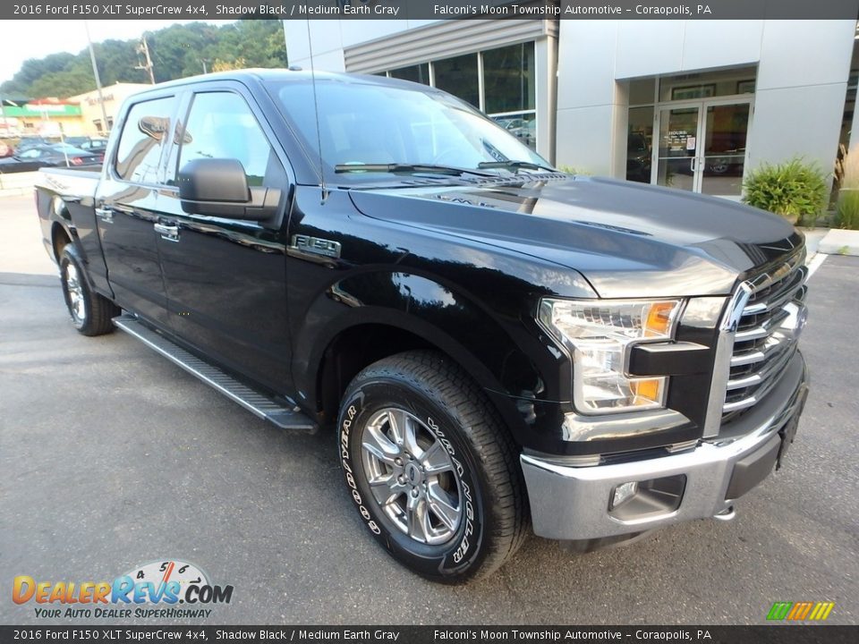 2016 Ford F150 XLT SuperCrew 4x4 Shadow Black / Medium Earth Gray Photo #8