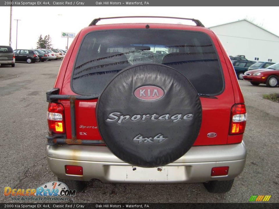 2000 Kia Sportage EX 4x4 Classic Red / Gray Photo #5