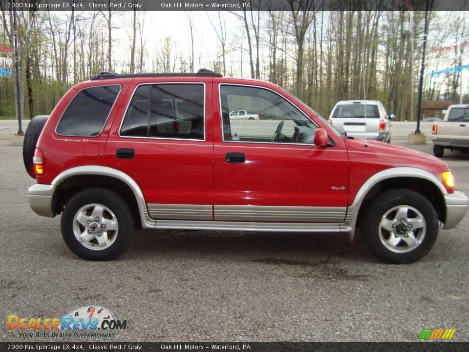 2000 Kia Sportage EX 4x4 Classic Red / Gray Photo 6