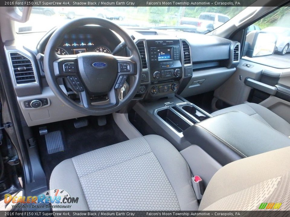 2016 Ford F150 XLT SuperCrew 4x4 Shadow Black / Medium Earth Gray Photo #18