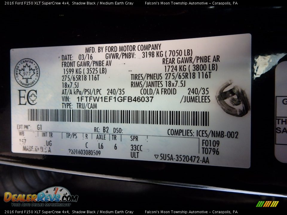 2016 Ford F150 XLT SuperCrew 4x4 Shadow Black / Medium Earth Gray Photo #23