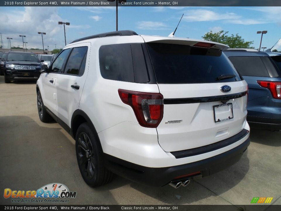 2018 Ford Explorer Sport 4WD White Platinum / Ebony Black Photo #3