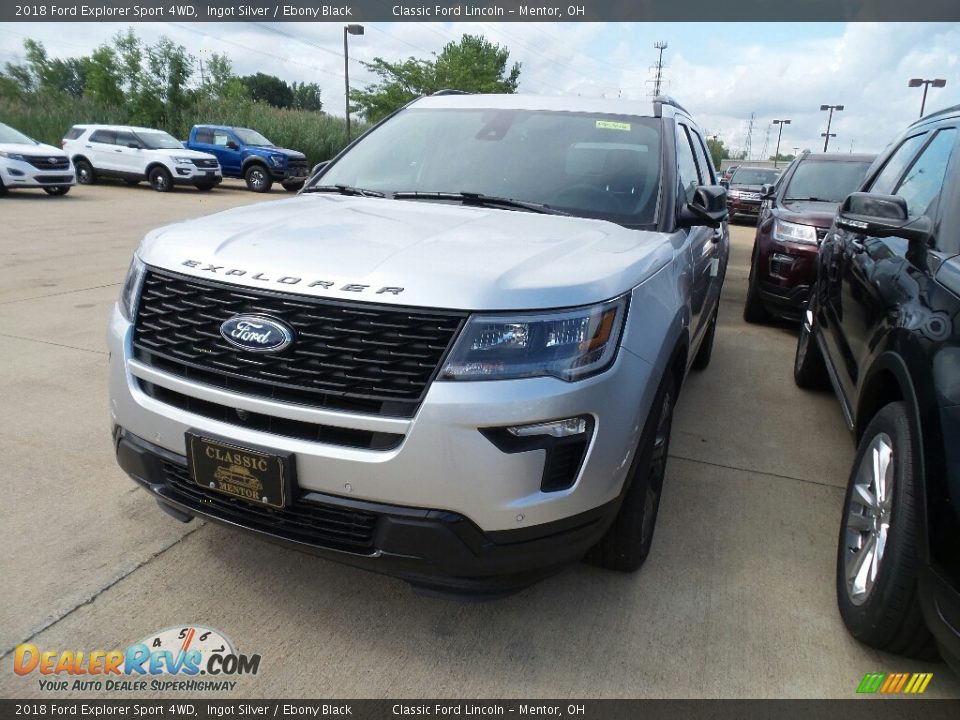 2018 Ford Explorer Sport 4WD Ingot Silver / Ebony Black Photo #1