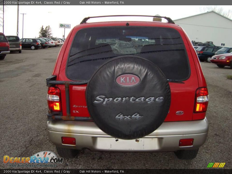 2000 Kia Sportage EX 4x4 Classic Red / Gray Photo #19