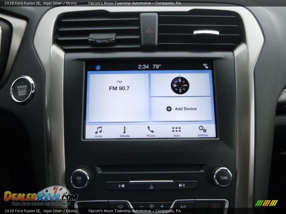 2018 Ford Fusion SE Ingot Silver / Ebony Photo #14