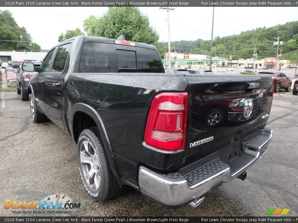 2019 Ram 1500 Laramie Crew Cab 4x4 Black Forest Green Pearl / Mountain Brown/Light Frost Beige Photo #3