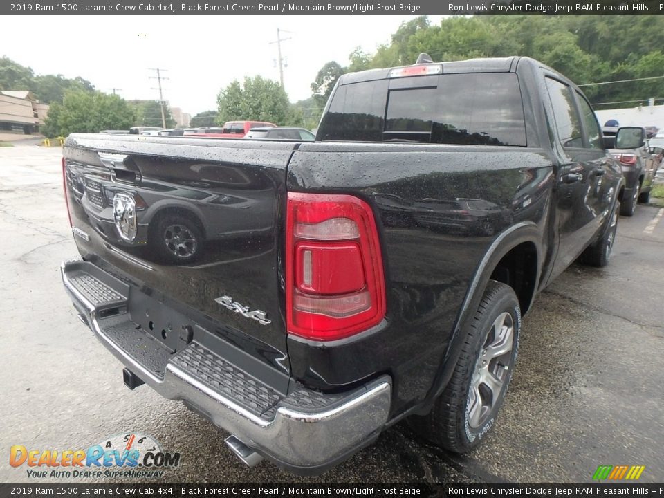 2019 Ram 1500 Laramie Crew Cab 4x4 Black Forest Green Pearl / Mountain Brown/Light Frost Beige Photo #5