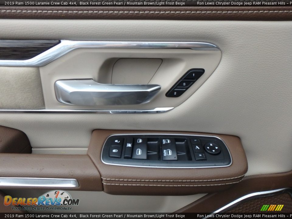2019 Ram 1500 Laramie Crew Cab 4x4 Black Forest Green Pearl / Mountain Brown/Light Frost Beige Photo #13