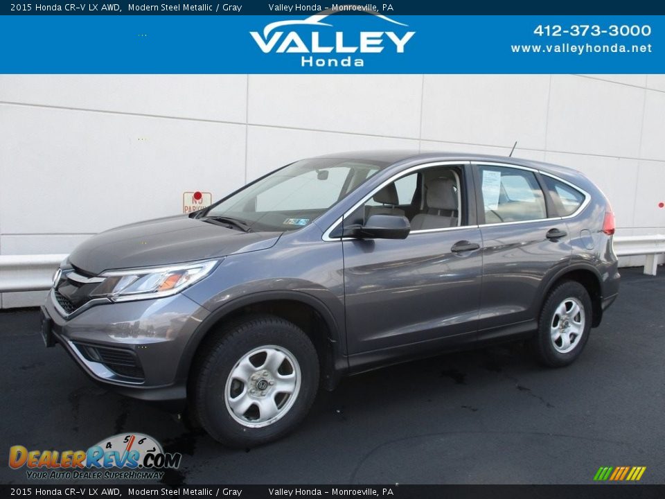 2015 Honda CR-V LX AWD Modern Steel Metallic / Gray Photo #1
