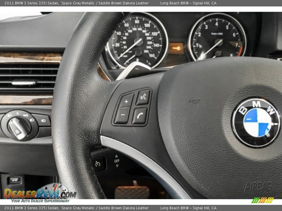 2011 BMW 3 Series 335i Sedan Space Gray Metallic / Saddle Brown Dakota Leather Photo #13