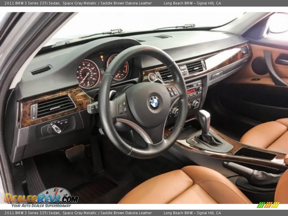 2011 BMW 3 Series 335i Sedan Space Gray Metallic / Saddle Brown Dakota Leather Photo #18
