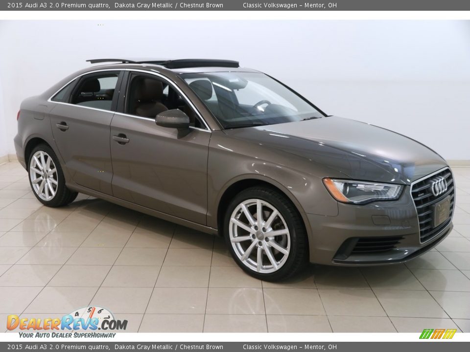 2015 Audi A3 2.0 Premium quattro Dakota Gray Metallic / Chestnut Brown Photo #1