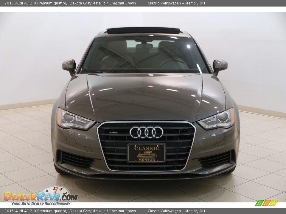 2015 Audi A3 2.0 Premium quattro Dakota Gray Metallic / Chestnut Brown Photo #2