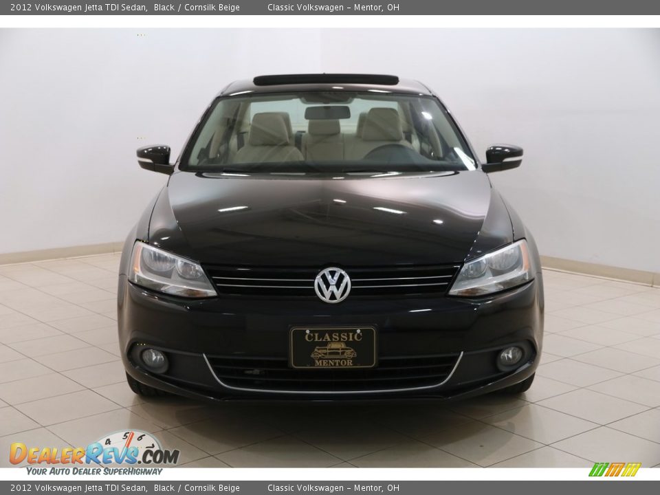2012 Volkswagen Jetta TDI Sedan Black / Cornsilk Beige Photo #2