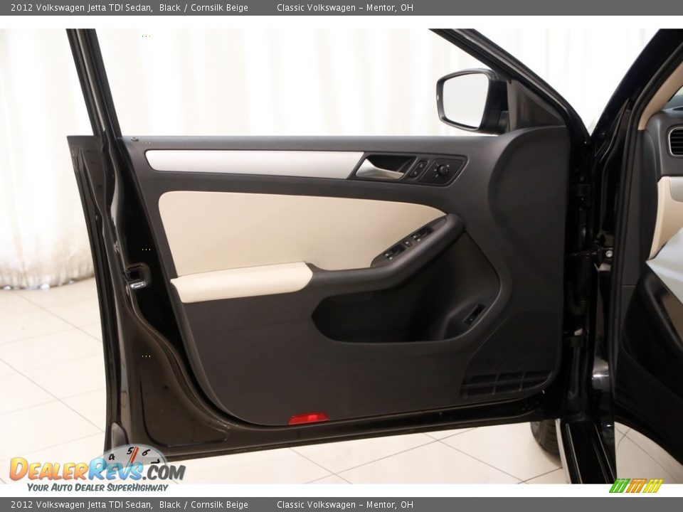 2012 Volkswagen Jetta TDI Sedan Black / Cornsilk Beige Photo #4