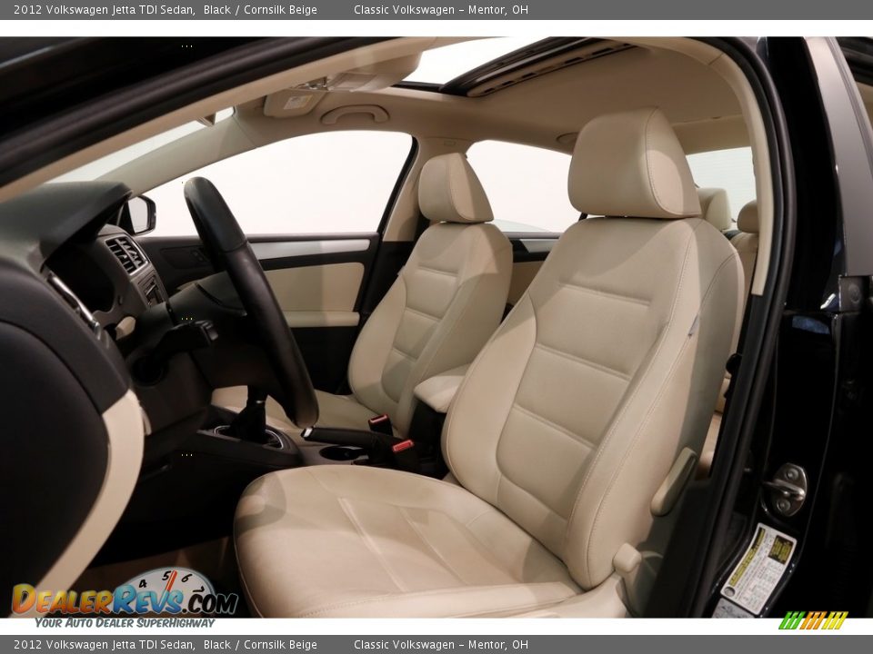 2012 Volkswagen Jetta TDI Sedan Black / Cornsilk Beige Photo #5