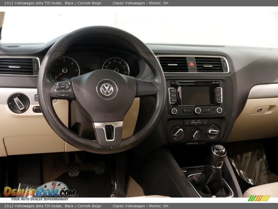 2012 Volkswagen Jetta TDI Sedan Black / Cornsilk Beige Photo #6