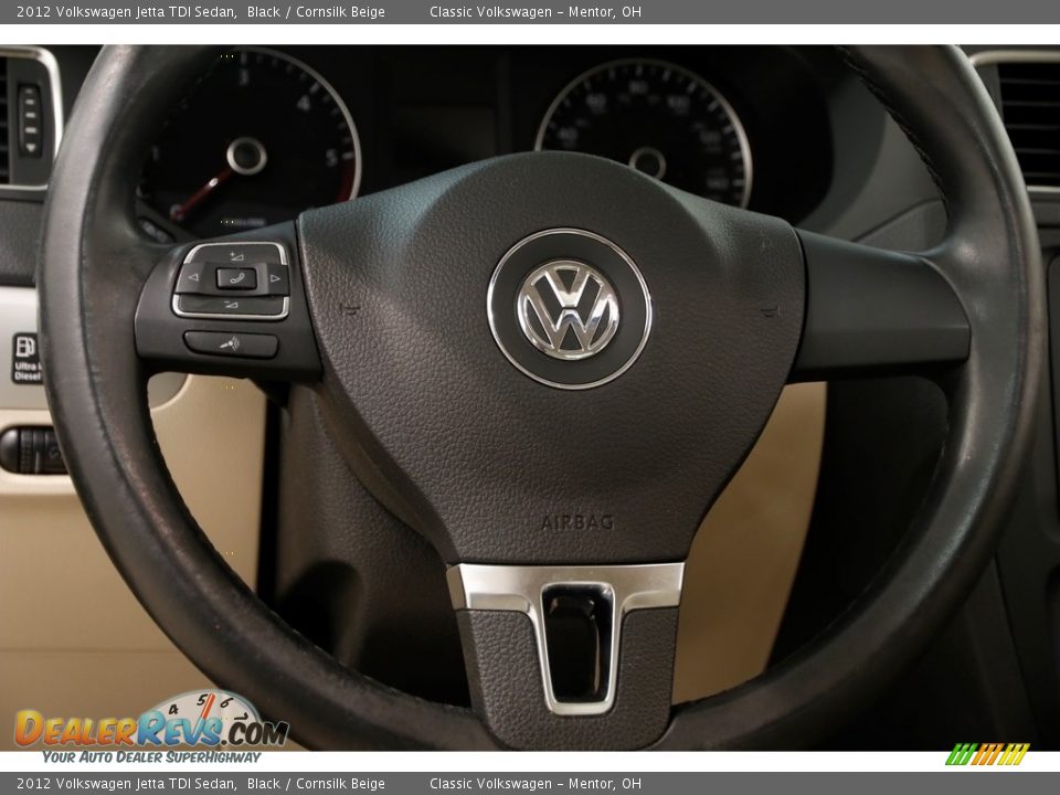 2012 Volkswagen Jetta TDI Sedan Black / Cornsilk Beige Photo #7