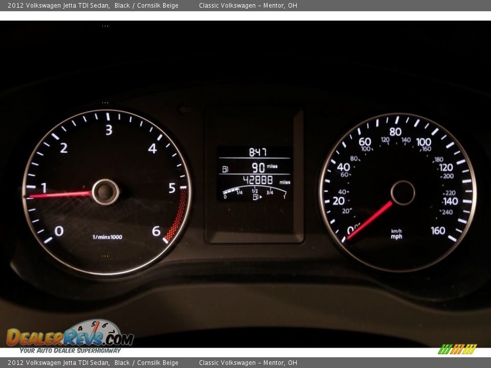 2012 Volkswagen Jetta TDI Sedan Black / Cornsilk Beige Photo #8