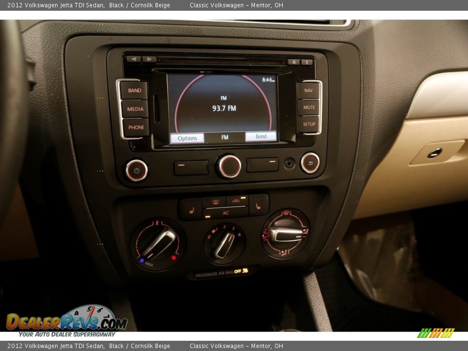 2012 Volkswagen Jetta TDI Sedan Black / Cornsilk Beige Photo #9