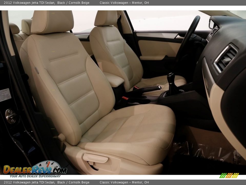 2012 Volkswagen Jetta TDI Sedan Black / Cornsilk Beige Photo #14