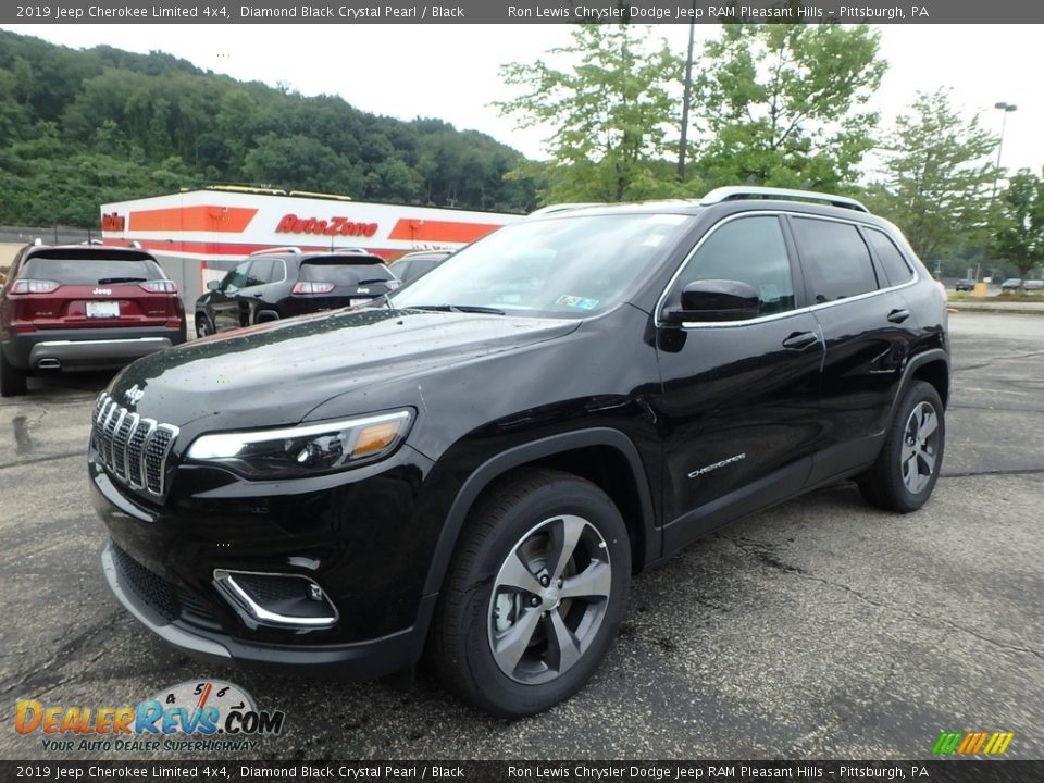 2019 Jeep Cherokee Limited 4x4 Diamond Black Crystal Pearl / Black Photo #1